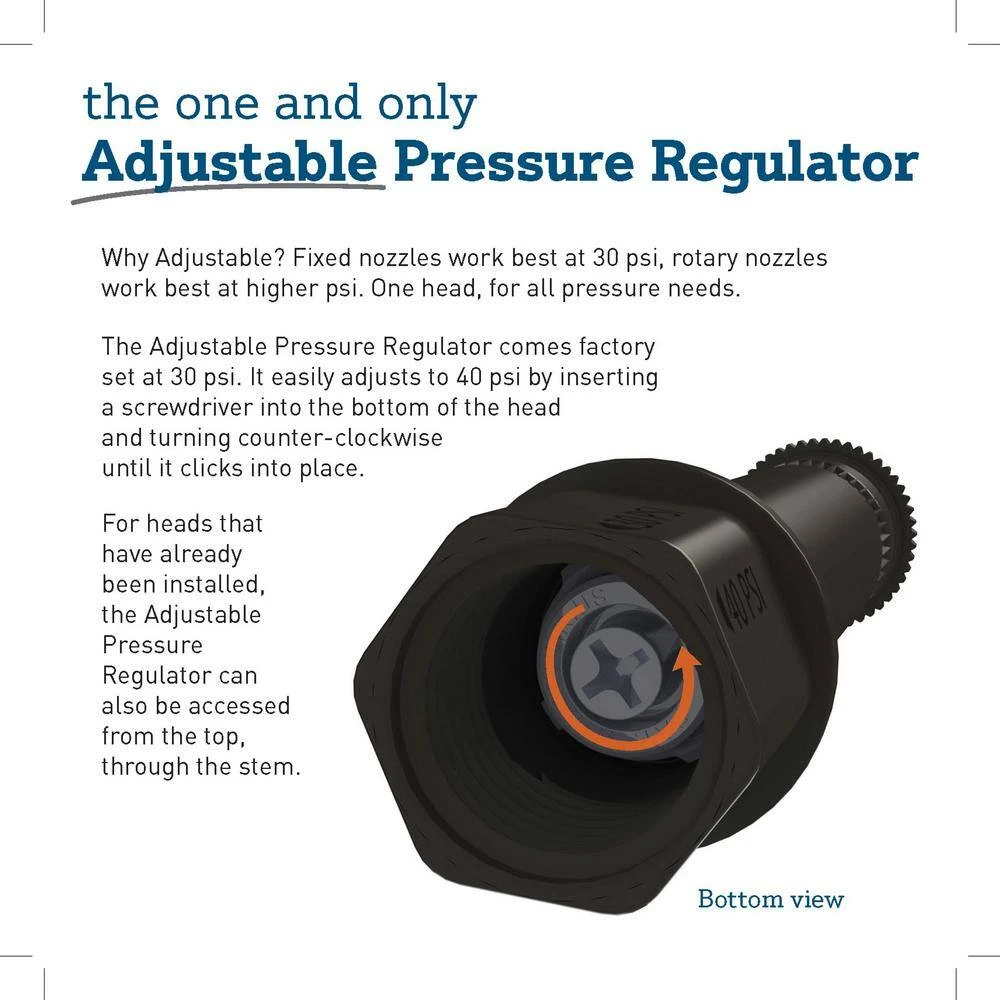 Orbit Full Pattern Plastic Pressure Regulated Pop-Up Shrub Head Sprinkler with Plastic Nozzle 3 Orbit Full Pattern Plastic Pressure Regulated Pop-Up Shrub Head Sprinkler with Plastic Nozzle - Image 3