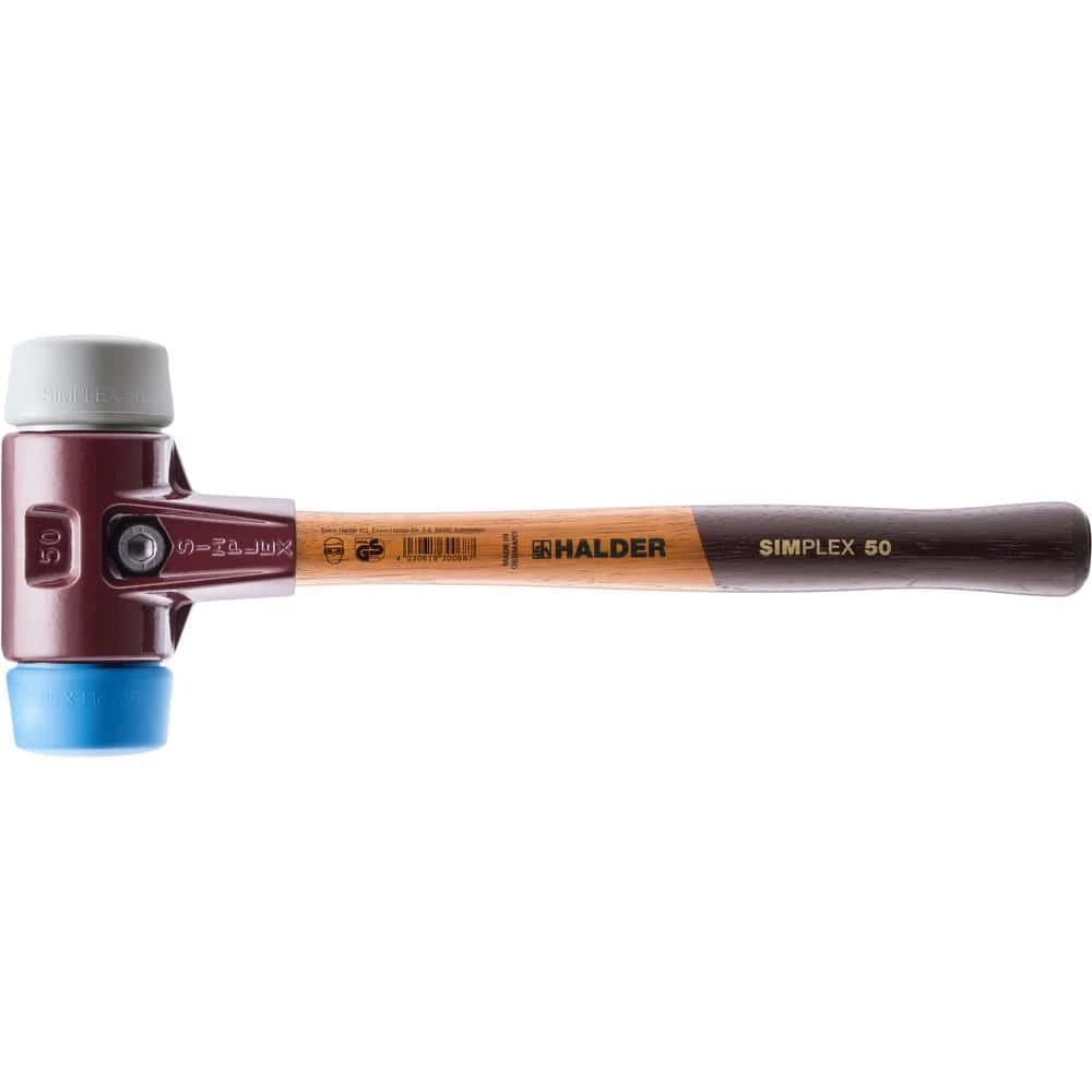 Halder Simplex 60 3.5 lbs. Mallet with Soft Blue Rubber, Grey Rubber Inserts, Non-Marring 1 Halder Simplex 60 3.5 lbs. Mallet with Soft Blue Rubber, Grey Rubber Inserts, Non-Marring