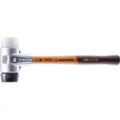 Halder Simplex 40 12 oz. Mallet, Aluminum Housing with Black Rubber, Superplastic Inserts