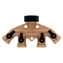 Orbit 4-Outlet Brass Hose Faucet Manifold